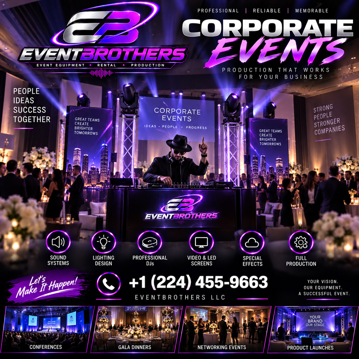 EventBrothers corporate event production advertisement