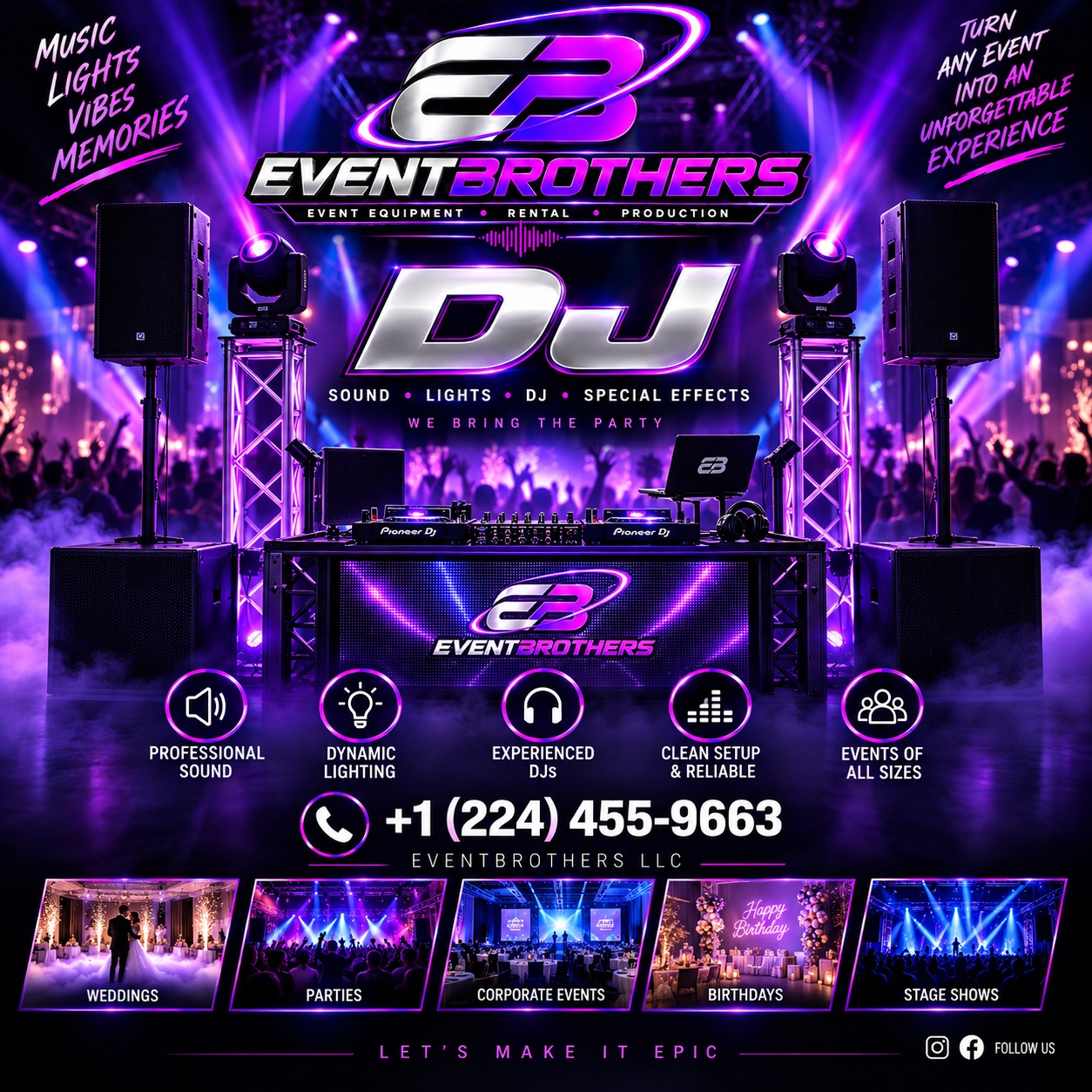 EventBrothers DJ services advertisement
